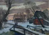 Otto Modersohn, Winterlandschaft in Fischerhude