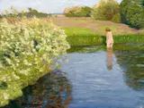 Otto Modersohn, Badende (Louise Modersohn-Breling) in der Wümme