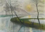 Otto Modersohn, Mondaufgang (Überschwemmung)