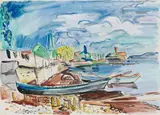 Hans Purrmann, Boote am Ufer (Langenargen)