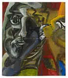 Sandro Chia, Untitled (18 marzo), 1987, Mixed media on card folded twice. Approx