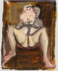 Moeder + Baba by Marlene Dumas, 1989, Mixed media on paper, sold May 2014