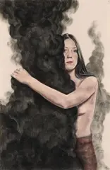 Iris van Dongen, Untitled (Embrace), 2005, Mixed media on paper