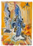 Jörg Immendorff, Übungssäule zu Parteitag, 1989, Gouache and watercolour on paper