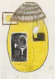 Untitled by Martin Kippenberger Mathias Schäufler, 1991, Mixed media and stamp, collaged on paper, sold May 2014