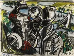 Untitled by Markus Lüpertz, Ca. 1974, Mixed media on card, sold May 2014