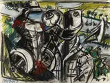 Markus Lüpertz, Untitled, Ca. 1974, Mixed media on card