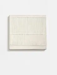 Heinz Mack, Doppel-Vibration (Weißes Relief), 1958, Plaster on panel, painted white. In plexiglass box