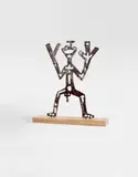 A. R. Penck, Untitled, Steel sculpture, with lacquer, on wooden plinth. Height approx
