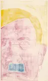 Albert Oehlen, Untitled (A. Hitler), 1986, Original colour etching on card, the colour of the printing plate partially revised with roll