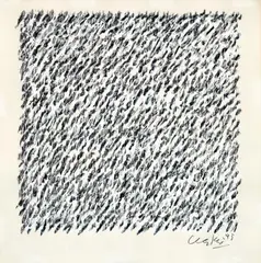 Untitled by Günther Uecker, 1995, Acrylic and charcoal on card, sold May 2014