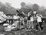 Photographers adjust equipment in preparation to record Skylab 3 liftoff by Nasa, 1973, Vintage black and white photograph on RC paper by Kodak, sold May 2014