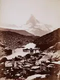Vittorio Sella, Matterhorn und Grünsee von Findelen aus (Matterhorn and Grünsee as seen from Findelen), 1900, Vintage collodion print
