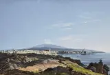 Francesco Zerilli, A View of Mount Etna and the Bay of Catania, Gouache on paper