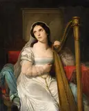 Cornelis Kruseman, The Harp Player, Oil on canvas