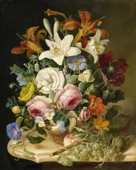 Eduard Pollack, Floral Still Life, Oil on canvas (relined)