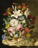Eduard Pollack, Floral Still Life, Oil on canvas (relined)