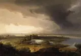 Caspar Scheuren, View of the Lower Rhine, Oil on canvas