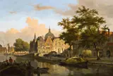 Bartholomeus van Hove, View of a Dutch City, Oil on panel