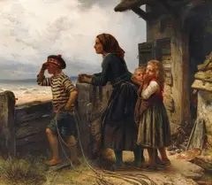 Karl Hübner, The Anticipation, Oil on canvas (relined)