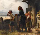 Karl Hübner, The Anticipation, Oil on canvas (relined)