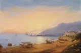 Wilhelm Brücke, The Bay of Salerno, Oil on canvas