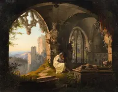 Georg Osterwald, The Father's Grave, Oil on canvas