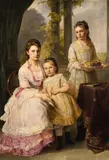 Joseph Hartmann, Three Sisters, Oil on canvas