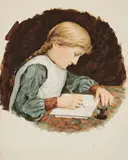 Albert Anker, The Schoolwork, Watercolour on paper