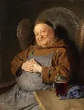 Eduard von Grützner, A Seated Monk with a Tankard