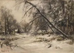 Louis Apol, Winter Landscape, Oil on canvas