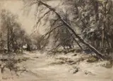 Louis Apol, Winter Landscape, Oil on canvas