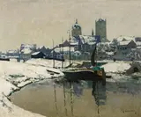 A View of Neuss in Winter by Max Clarenbach, Oil on canvas, sold May 2014