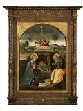 attributed to Marcantonio Aquilio, The Adoration of the Child, Oil on panel