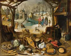 Sebastiaan Vrancx, Allegory of Winter, Oil on panel (parquetted)