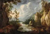 Panoramic River Landscape by Flemish School of the early 17th century, Oil on canvas (relined), sold May 2014