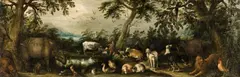Orpheus among the Animals by attributed to Jacob Savery Ii, Oil on canvas (relined), sold May 2014