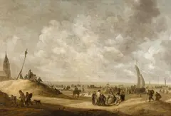 Jan van Goyen, On the Beach at Scheveningen, Oil on canvas