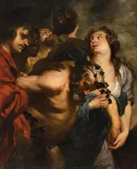 Flemish School after A. van Dyck, The Drunken Satyr, Oil on canvas