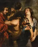Flemish School after A. van Dyck, The Drunken Satyr, Oil on canvas