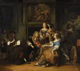 Gerbrand van den Eeckhout, Companions Making Music, Oil on canvas (relined)