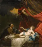 French School circa 1700, Danae, Oil on panel