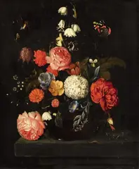 David III de Heem, Flower Still Life, Oil on panel