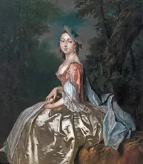 George van der Mijn, Portrait of a Young Lady in a Silk Dress, Oil on canvas (relined)