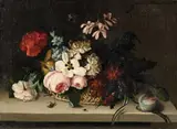 Caroline Friederike Friedrich, Flower Still Life, Oil on canvas (relined)