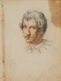 Study of a Male Head by Flemish School of the 17th century, Black and red chalk, heightened with white, sold May 2014