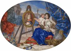 Joseph Werner, Allegory of the Marriage of the Grand Dauphin Louis of France and Princess Maria Anna of Bavaria, Gouache on vellum, mounted on wood