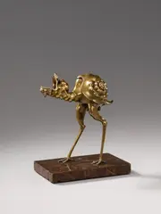 attributed to Arent van Bolten, An oil lamp in the form of a grotesque chimera, attributed to Arent van Bolten, Bronze, cast in the round, patinated. Due to his stay in Italy from 1596 to 1602, the works of the Dutch artist Arent van Bolten are heavily influenced by Mannerism. Two further examples of his grotesques are kept in Amsterdam in the Rijksmuseum, and in the Fitzwilliam Museum in Cambridge under the inv. nr. M.8-1997. The present cast was probably made in the 18th century. Mounted to a marble plinth
