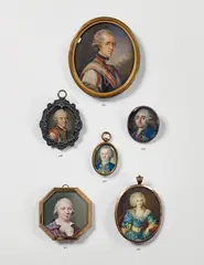 German School, A presumably German portrait of a gentleman., Gouache on ivory in a gilt copper frame. H