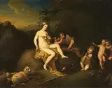 The Toilette of Venus by Christian Wilhelm Ernst Dietrich, called Dietricy, attributed to, Oil on copper, sold Mar 2014